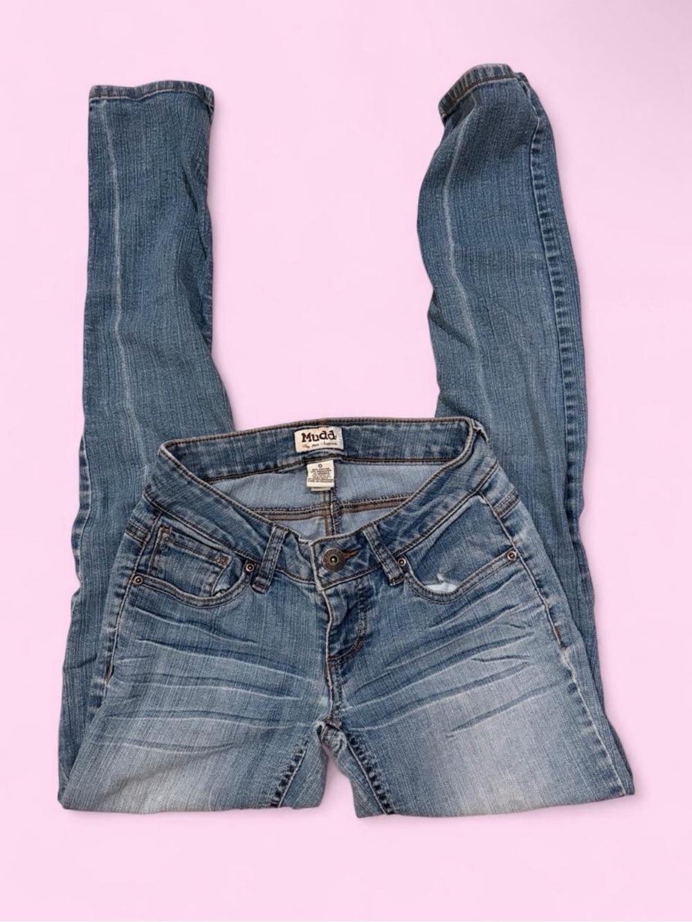 Vintage Y2K Mudd Women's Faded Blue Skinny Jeans